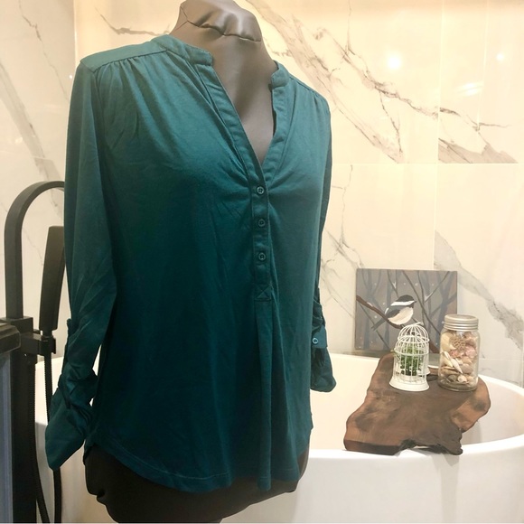 Soft Warm Green Blouse Size Large - Picture 1 of 7